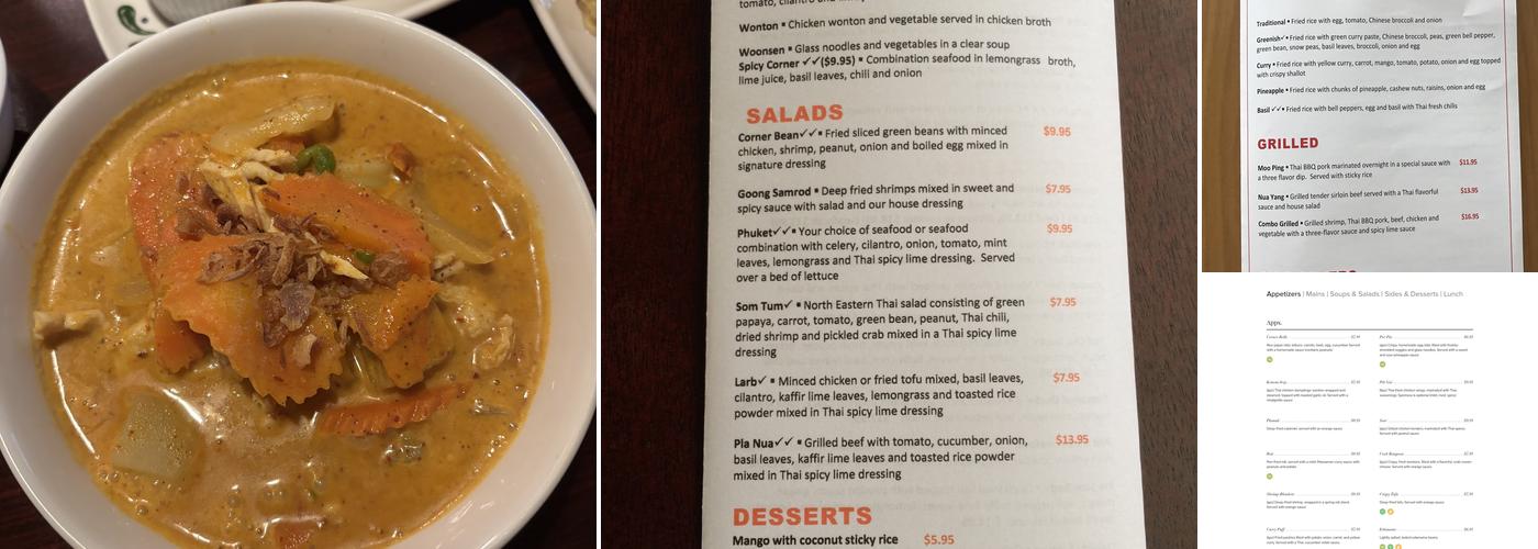 Corner Thai Cafe Menu