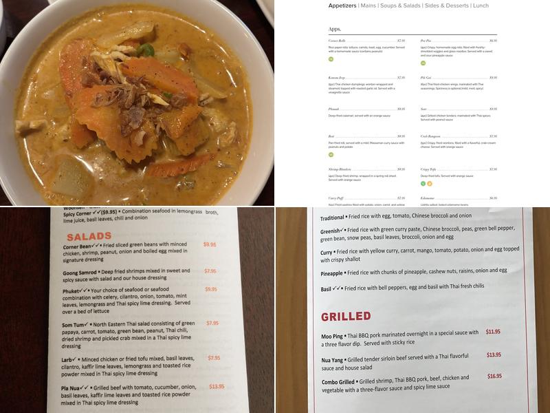 Corner Thai Cafe Menu