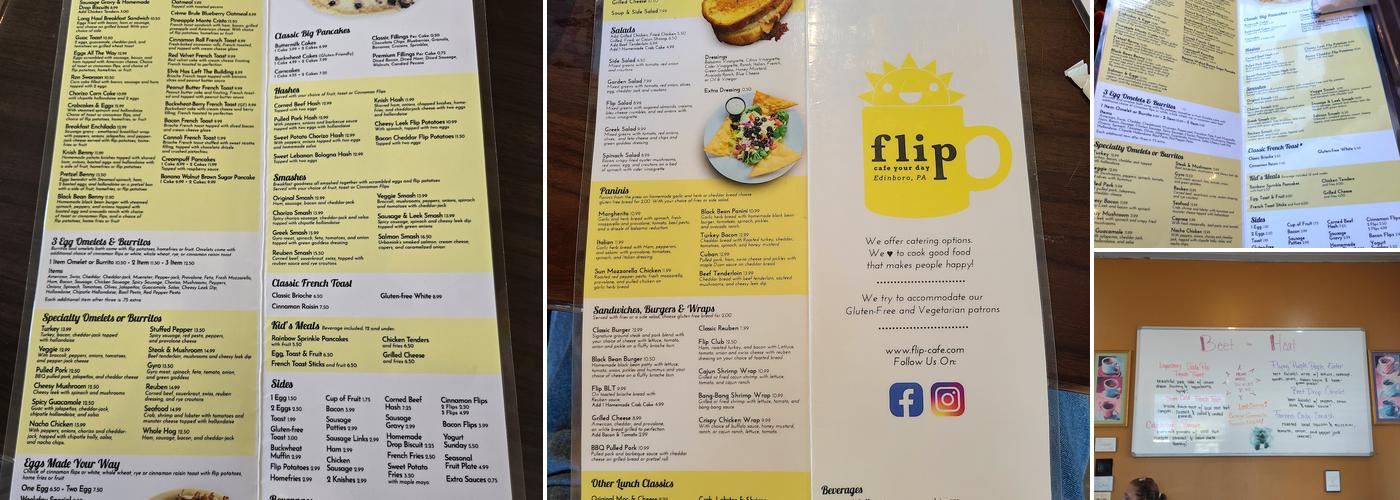 Flip Cafe Menu