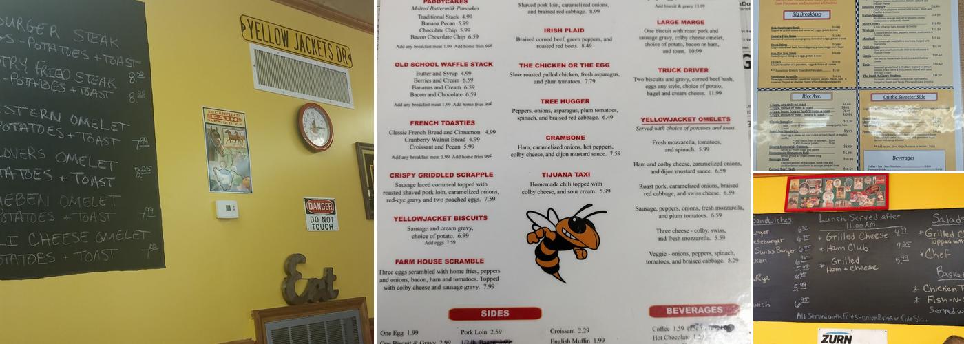 Yellow Jacket Cafe Menu