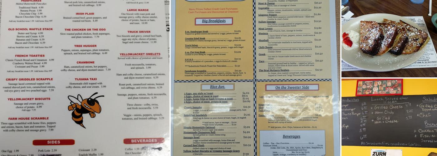 Yellow Jacket Cafe Menu