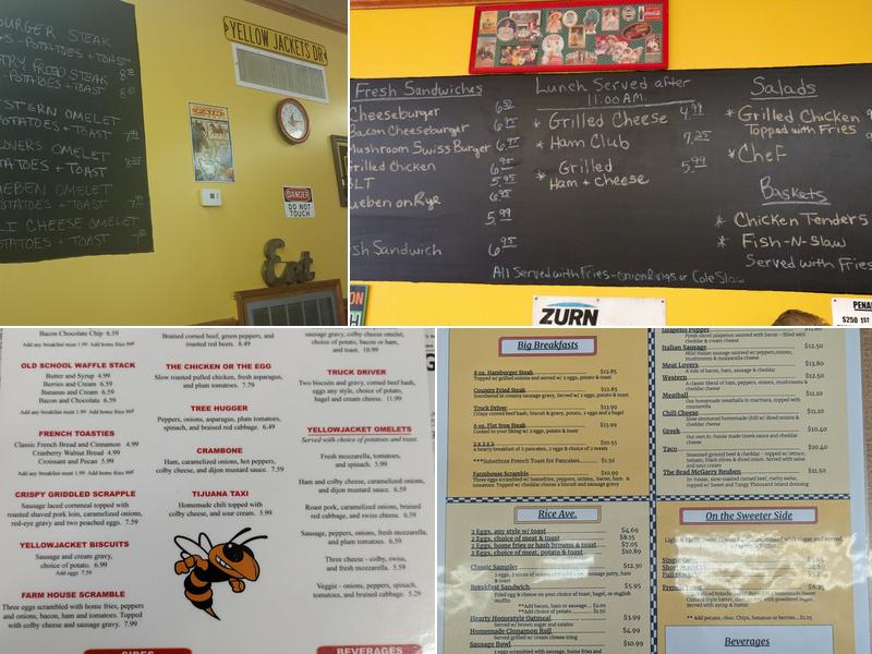 Yellow Jacket Cafe Menu