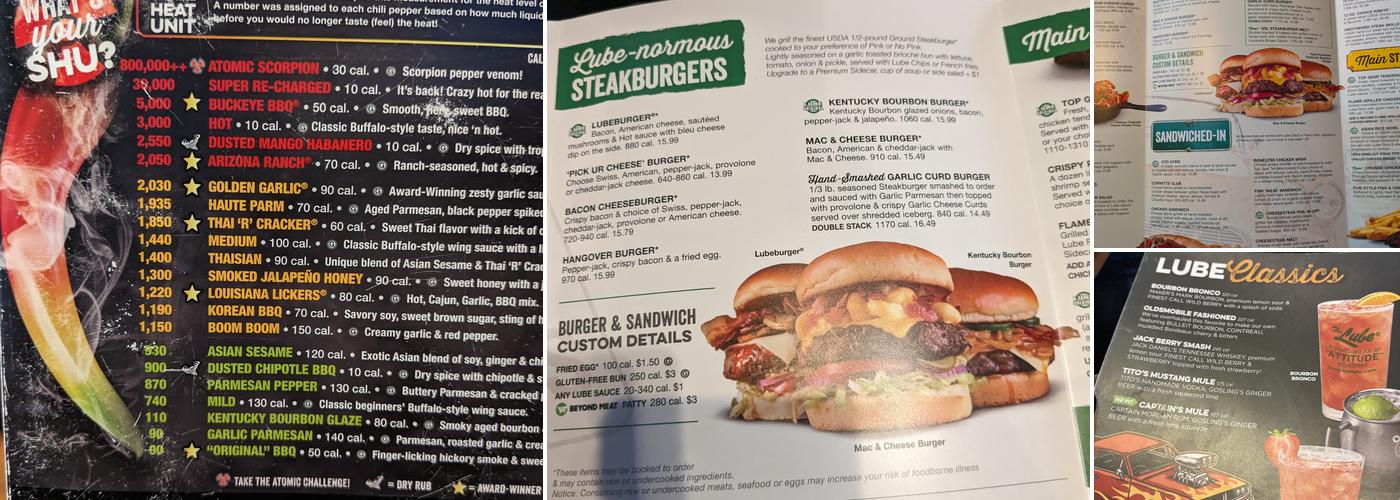 Quaker Steak & Lube Menu