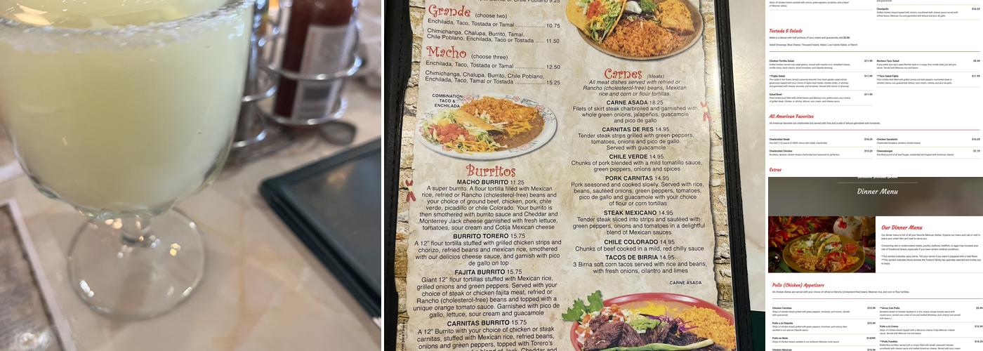 Torero's Menu