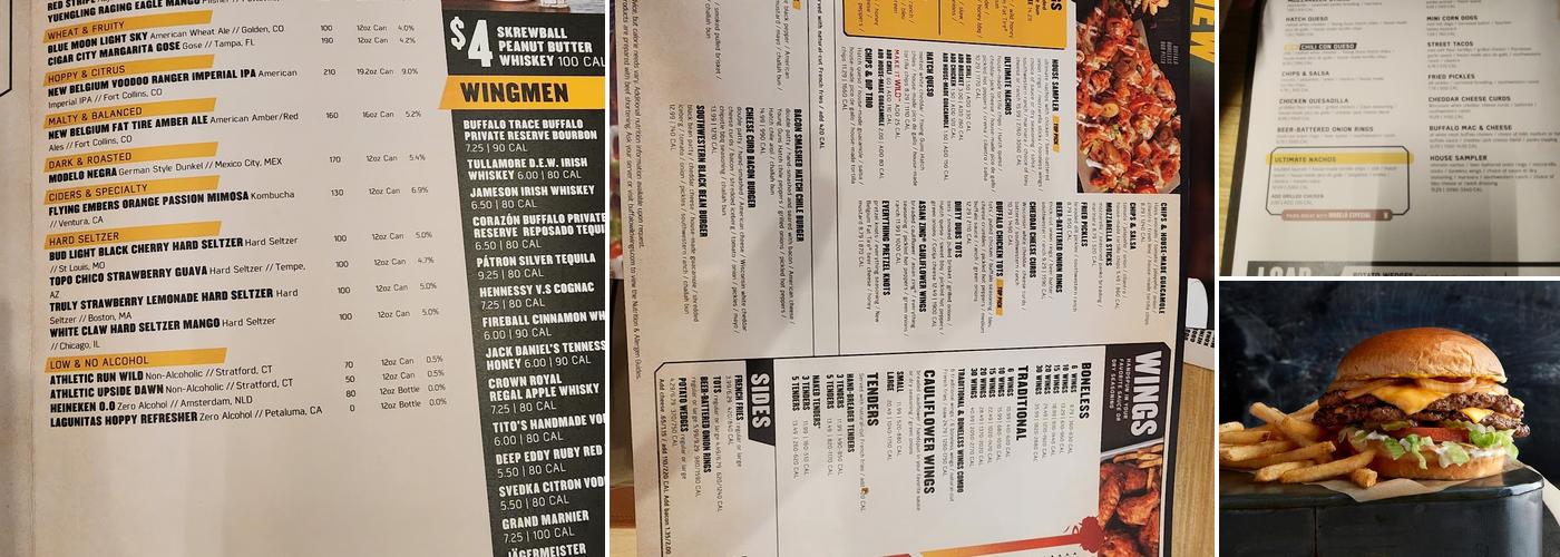 Buffalo Wild Wings Menu