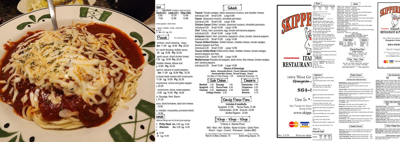 Skippereno's Italian Restaurant Menu