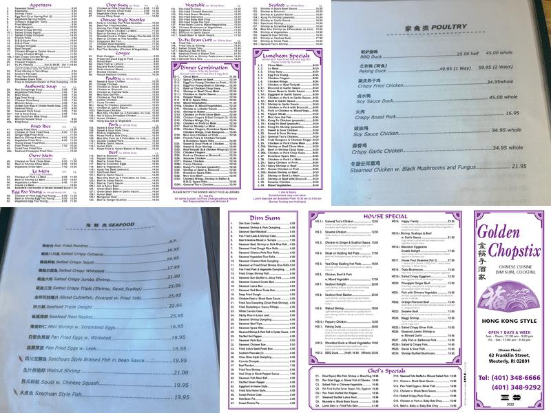 Golden Chopstix Menu