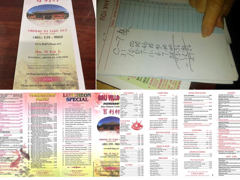 Bali Village Restaurant Menu