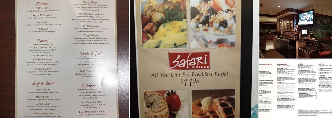 Garden Grille Restaurant Menu