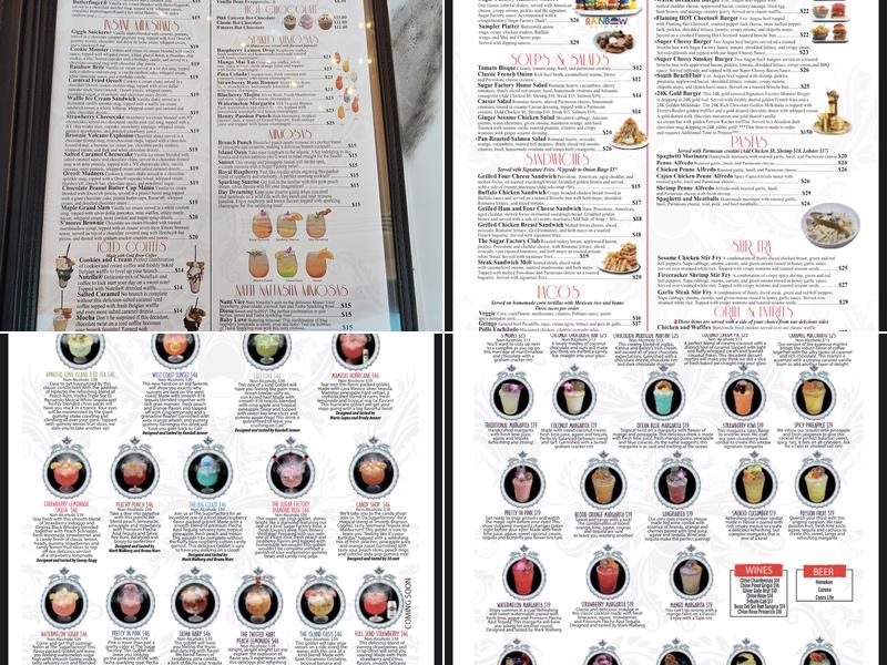 Sugar Factory - Foxwoods Menu