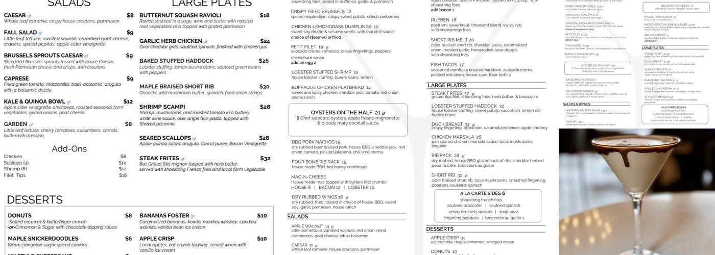 Stella Blu Menu
