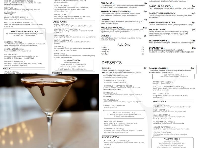 Stella Blu Menu