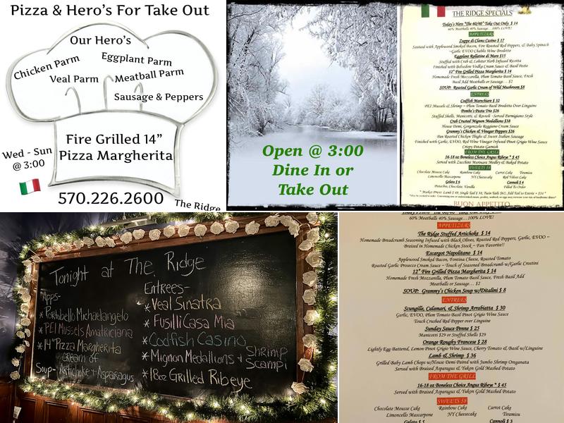 The Ridge Restaurant Menu