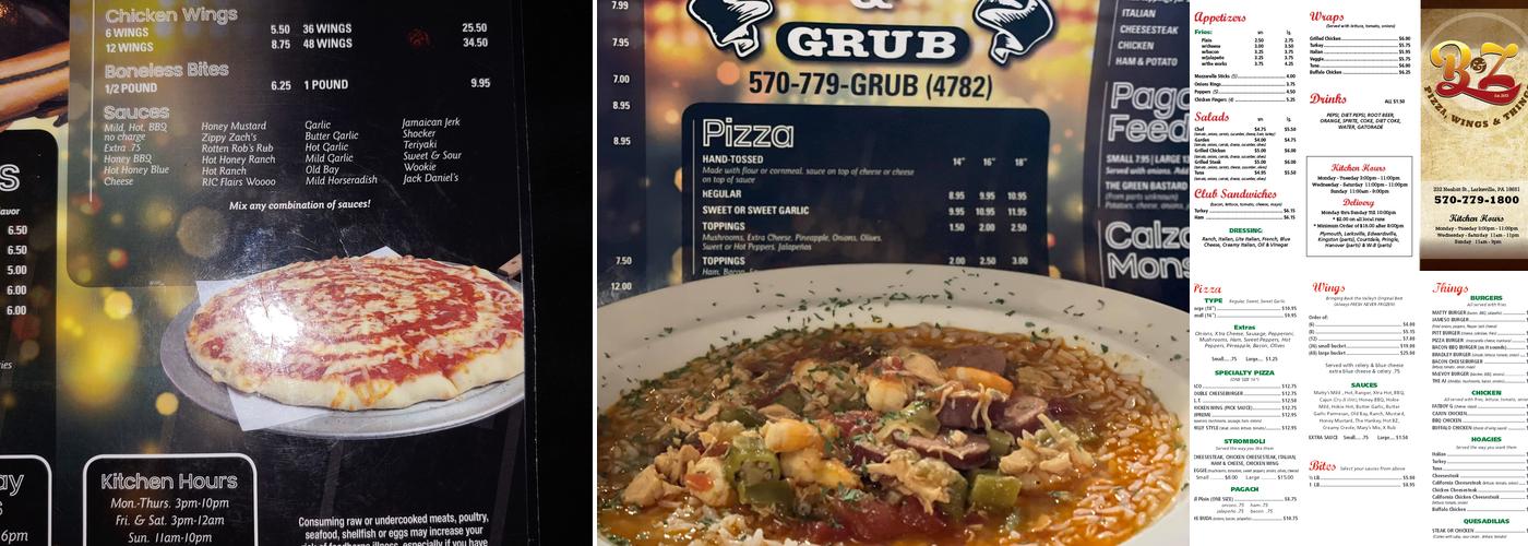 Rob's Pub & Grub Menu