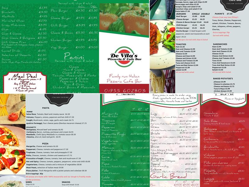 Devitas Pizzareia Menu