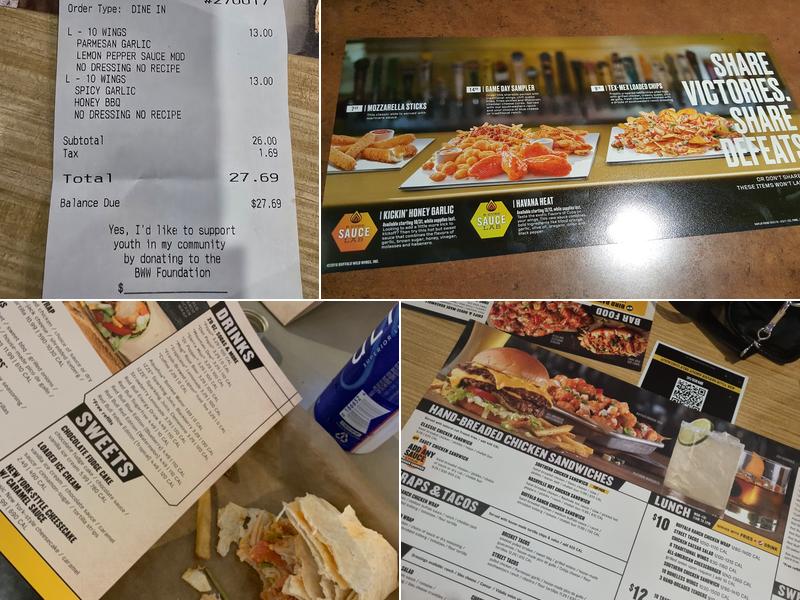 Buffalo Wild Wings Menu