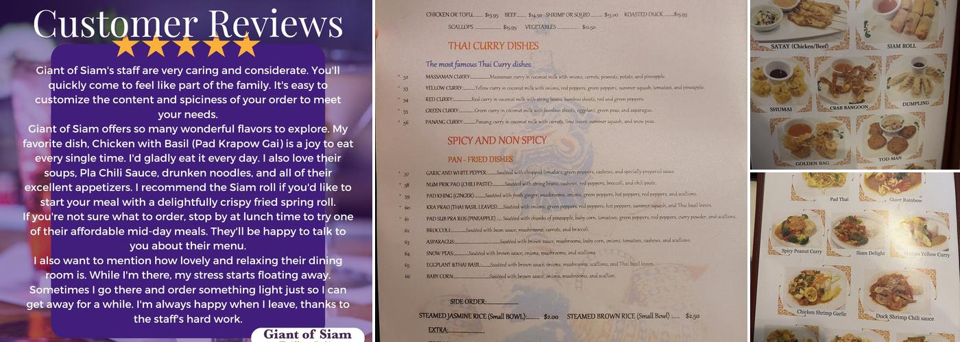 Giant of Siam Menu