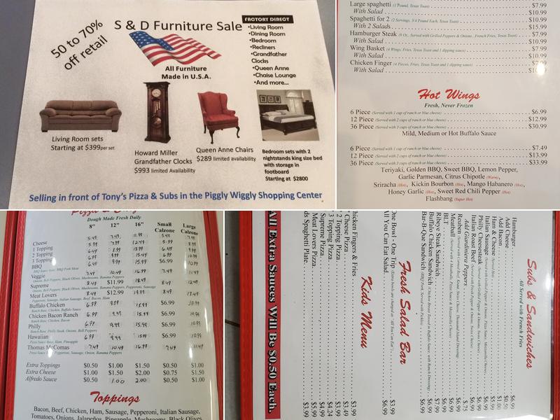 Tony's Pizza & Subs Menu