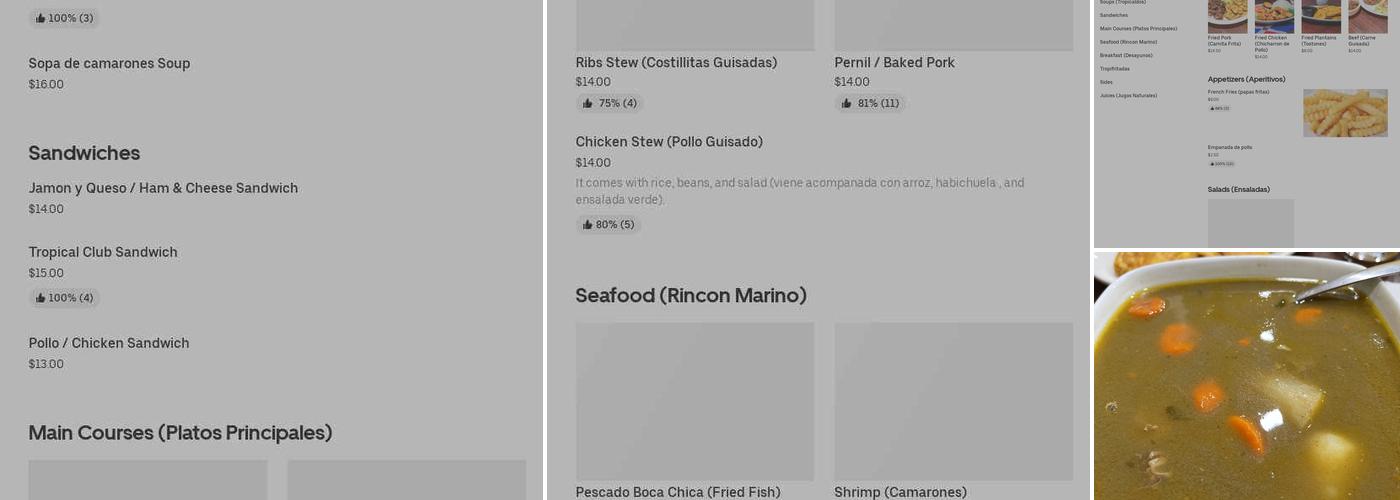 Tropical Point Restaurant & Bar Menu