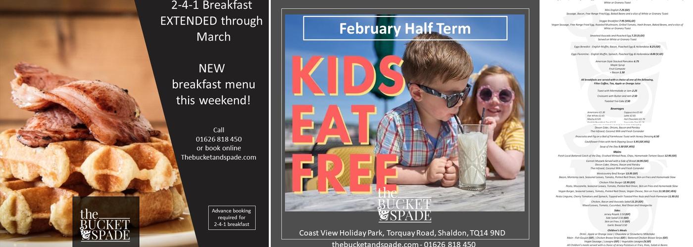 The Bucket & Spade Menu