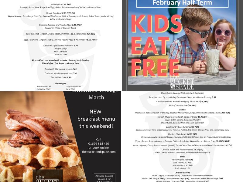 The Bucket & Spade Menu