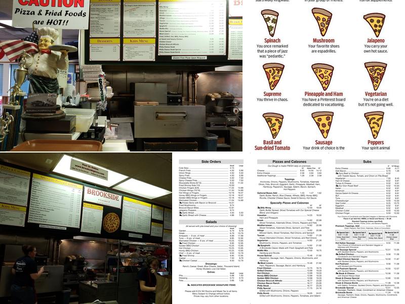 Brookside Pizza I, Loudon Menu