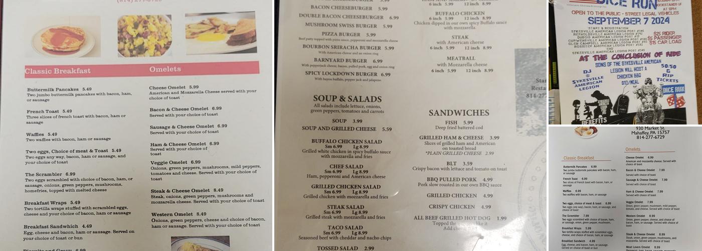 Starlite Lounge & Restaurant Menu