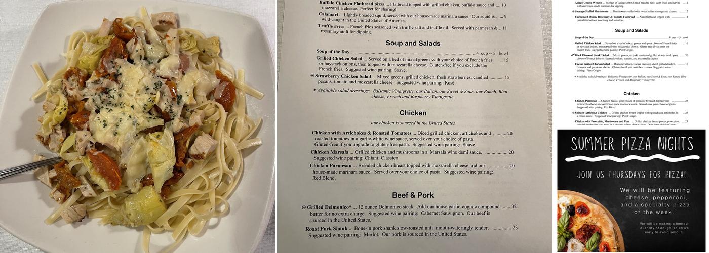 Moena Restaurant Menu