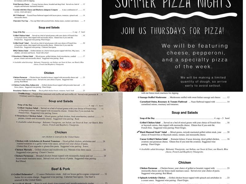 Moena Restaurant Menu