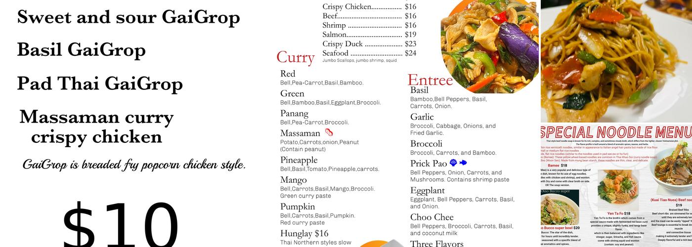 Jaidee Thai Restaurant Menu