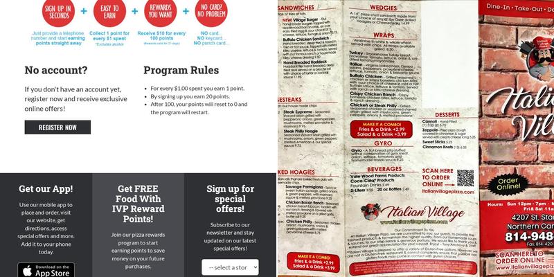 Italian Village Pizza Menu