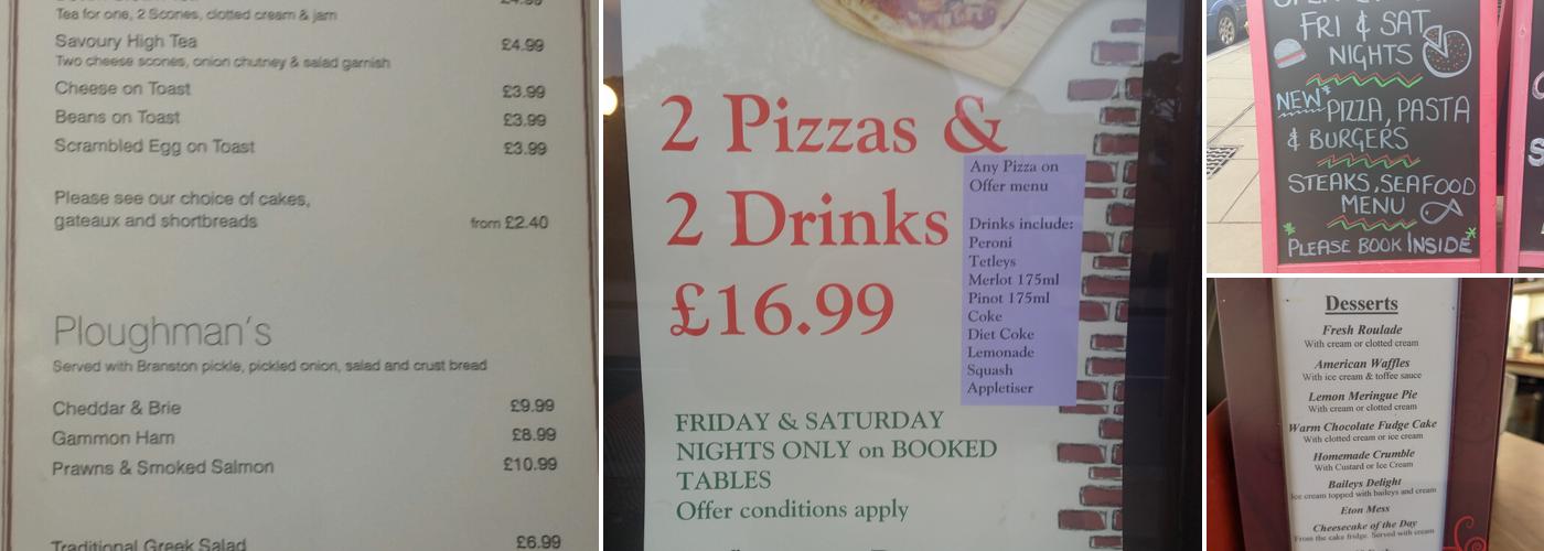 Reflections Bistro Menu