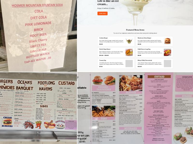 Scotties Frozen Custard Menu