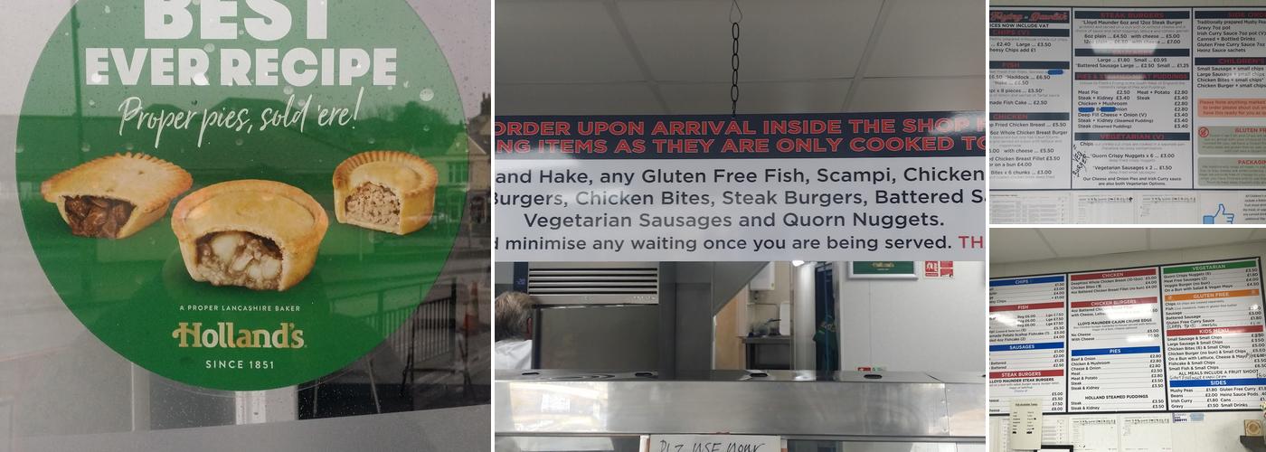 Franks Frying in Dawlish Menu