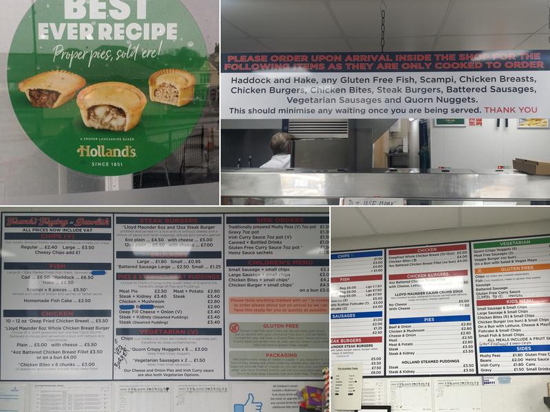 Franks Frying in Dawlish Menu