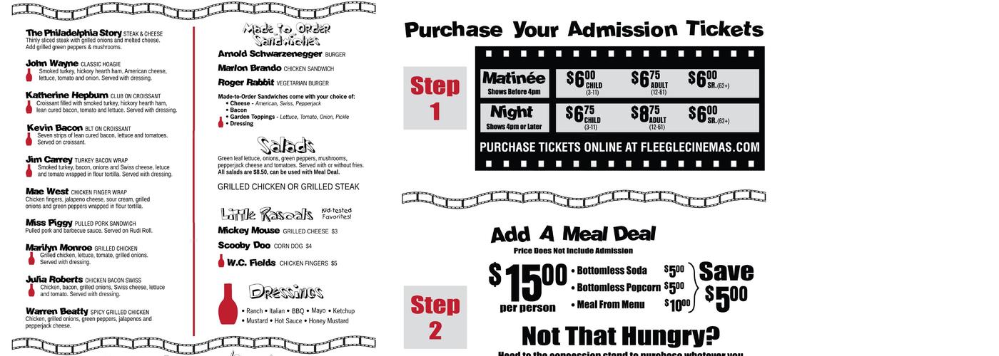 Westwood Plaza Theatre Menu