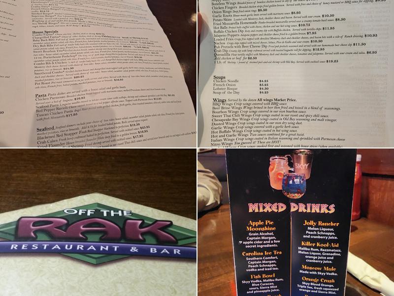 Off The Rak Restaurant and Bar Menu