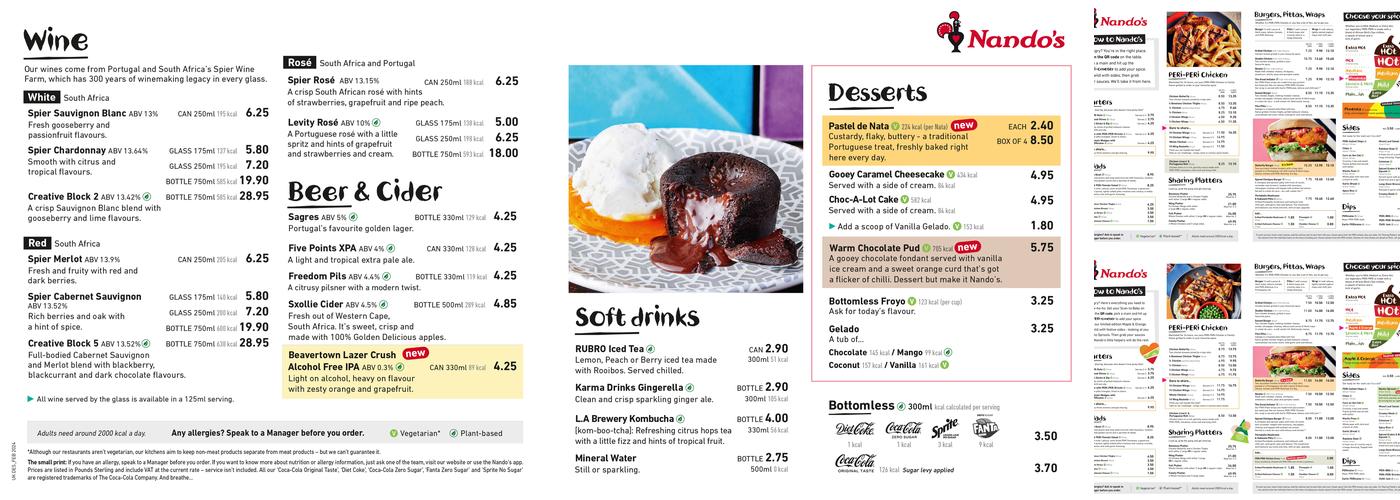 Nando's Exeter - Marsh Barton Menu