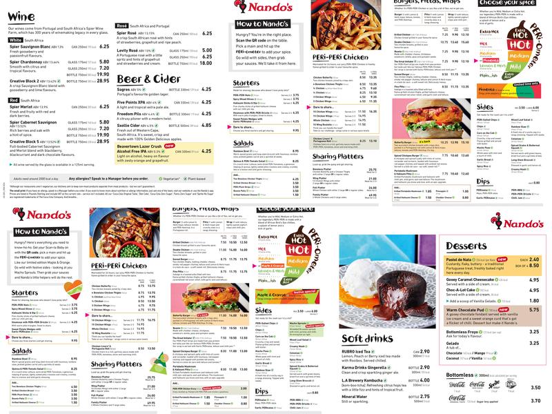 Nando's Exeter - Marsh Barton Menu