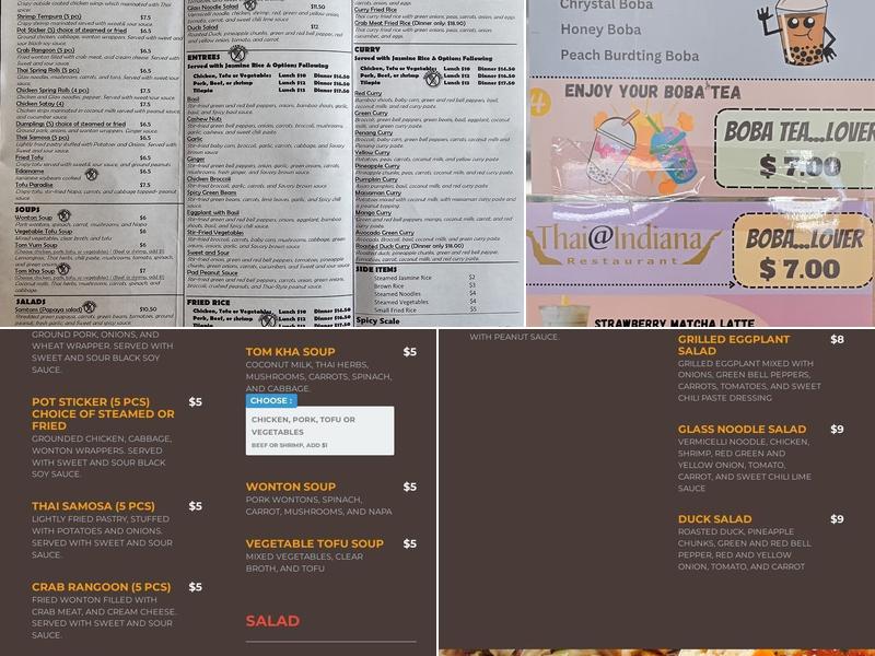 Thai@Indiana Menu