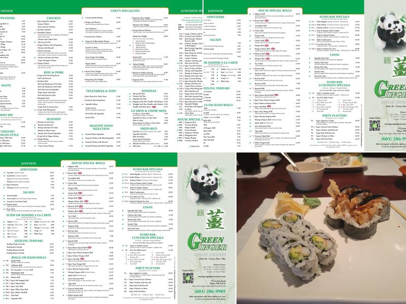 Green Ginger Menu