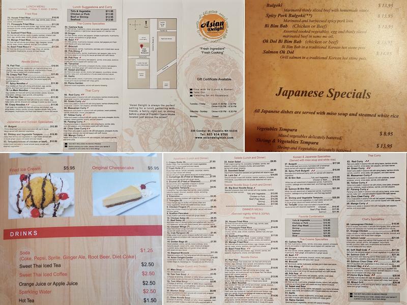 Asian Delight NH Menu