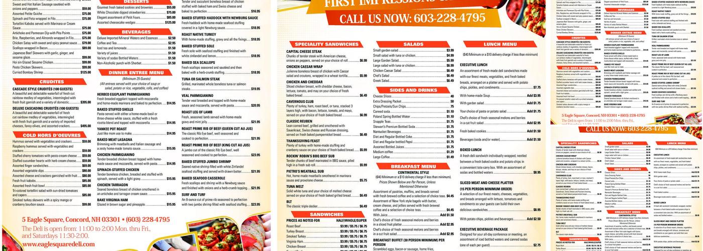 Eagle Square Delicatessen Menu