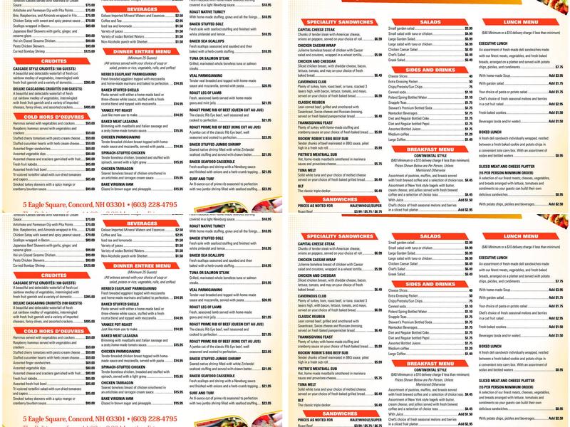 Eagle Square Delicatessen Menu