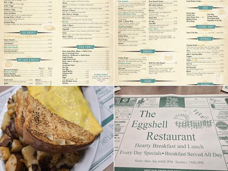 The Eggshell Restaurant Menu