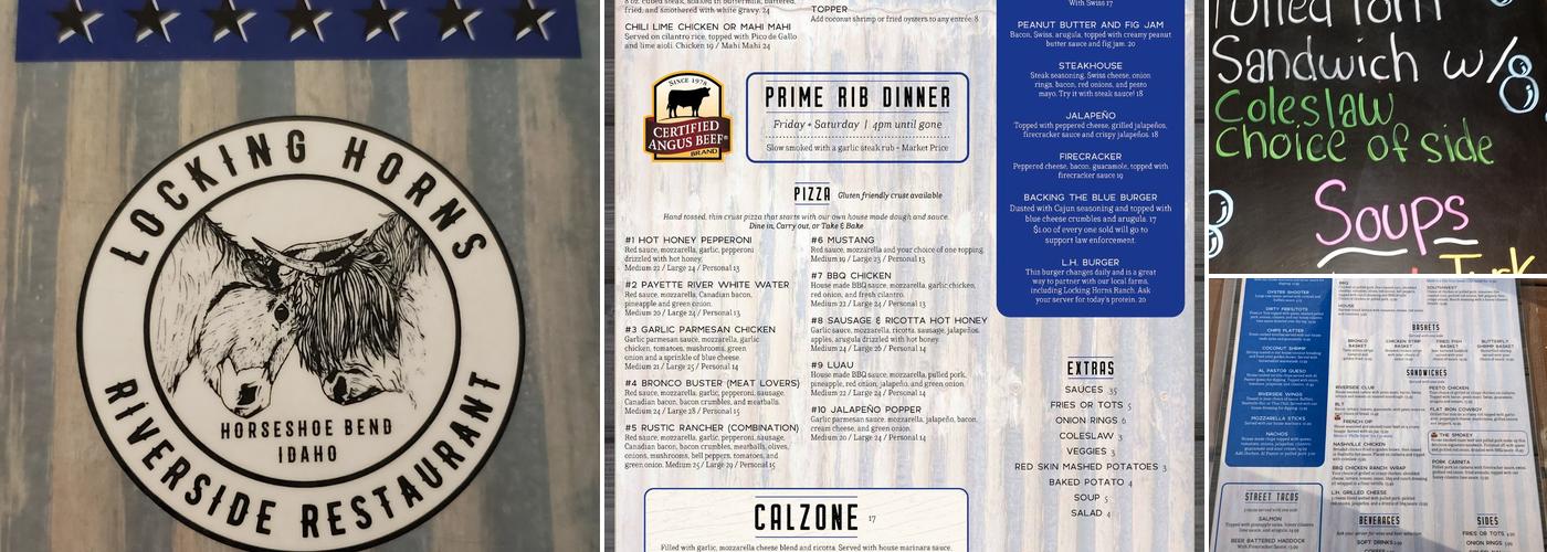 Locking Horns Riverside Restaurant Menu