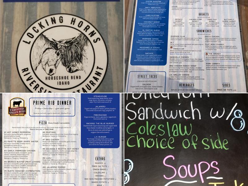 Locking Horns Riverside Restaurant Menu