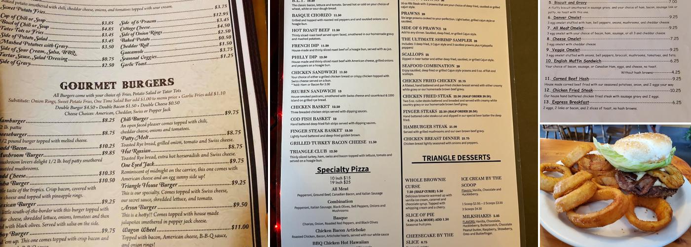 Triangle Restaurant Menu