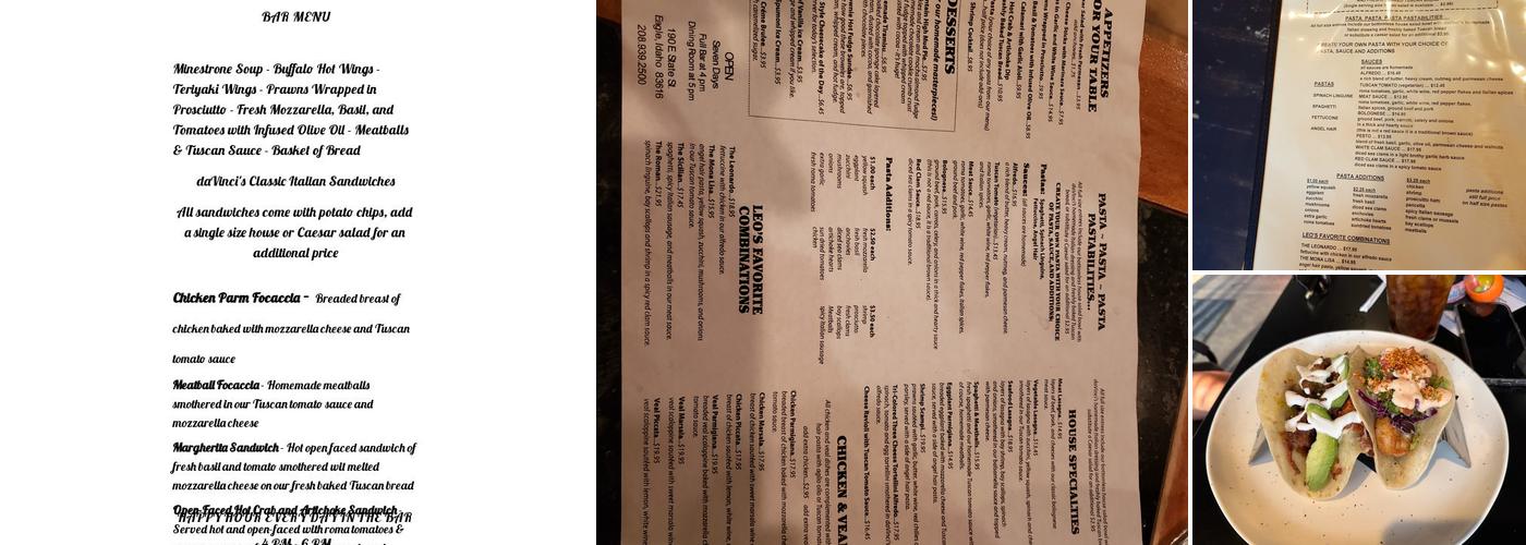 daVinci's Menu
