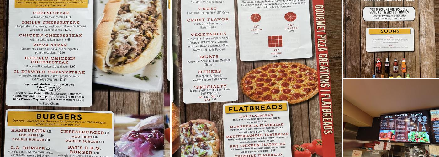 Pat's Pizza & Pasta Menu